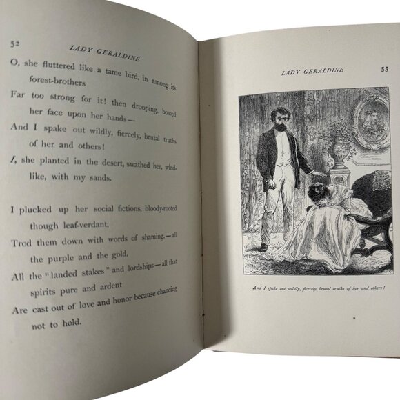 Lady Geraldines Courtship By Elizabeth Barrett Browning 1885 Antique Hardcover B - Picture 15 of 16